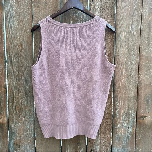 VILA MILANO Women’s Dusty Pink V Neck Sweater Vest Knit Size Large - Picture 7 of 8